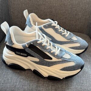 Steve Madden Denim and White Athletic Shoes